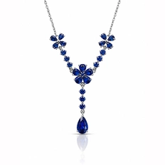 Gargantilha Blend Collection Flor com Zircônias Safira