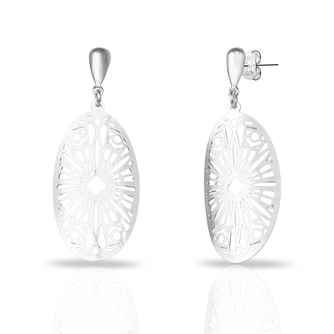 Brinco de Prata Leve Balanço Ornamentado