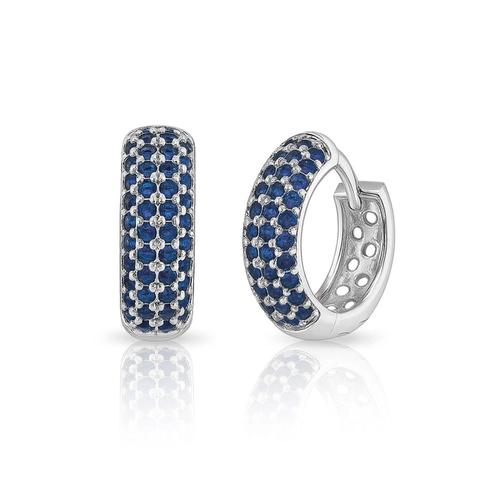 Brinco Argola Click com Zircônias Safira M
