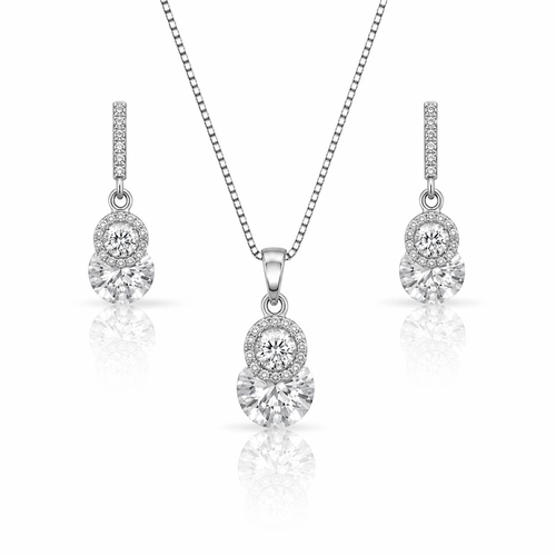 Gargantilha Blend Collection com Brincos e Zircônias Cristal