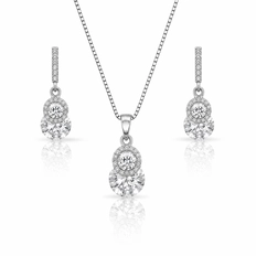 Gargantilha Blend Collection com Brincos e Zircônias Cristal