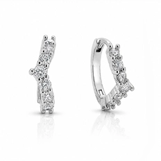 Brinco Argola Click Trabalhado com Zircônias Cristal
