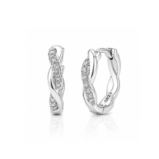 Brinco Argola Click com Símbolo do Infinito e Zircônias Cristal