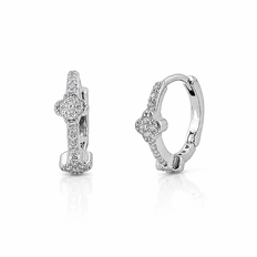 Brinco Argola Click Trabalhado e Cravejado com Zircônias Cristal