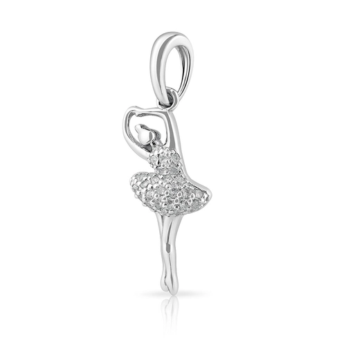Pingente Bailarina Cravejada com Zircônias Cristal