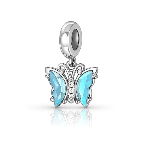 Berloque Borboleta com Cristal Boreal