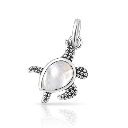 Pingente de Prata 925 Tartaruga com Pedra da Lua Natural