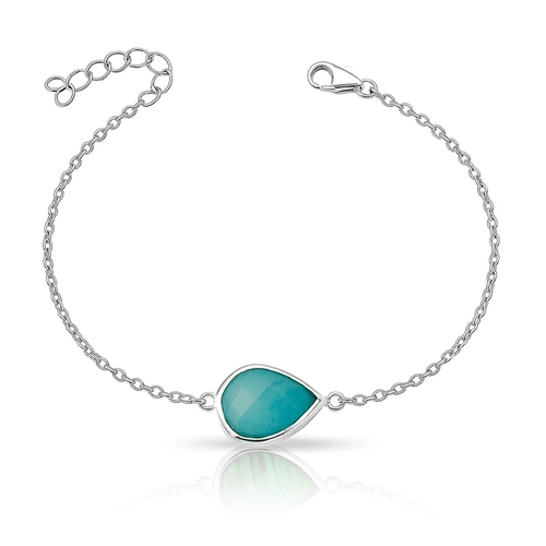 Pulseira com Gota em Calcedônia Natural