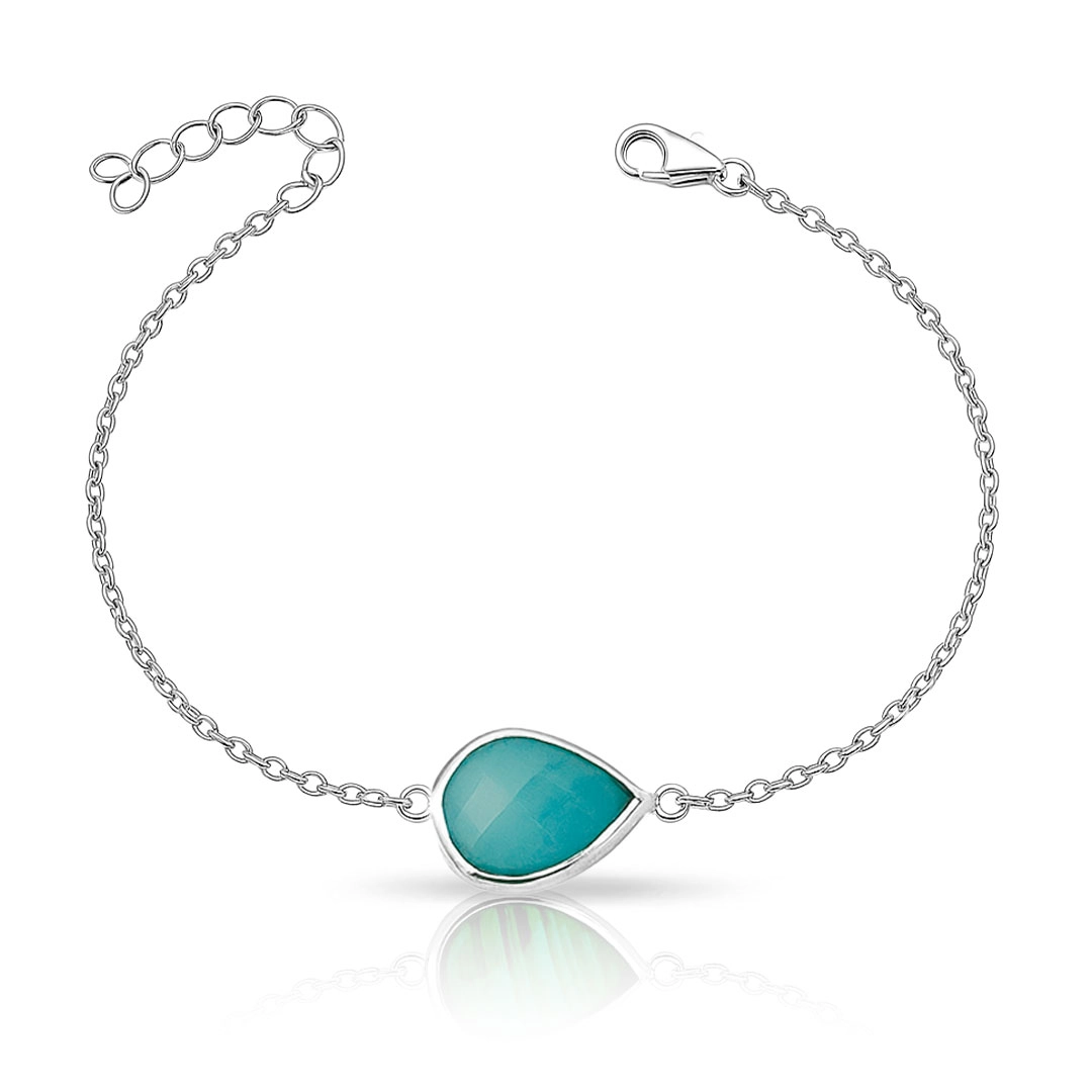 Pulseira com Gota em Calcedônia Natural