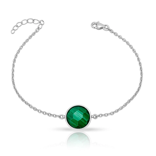 Pulseira com Malaquita Redonda Natural