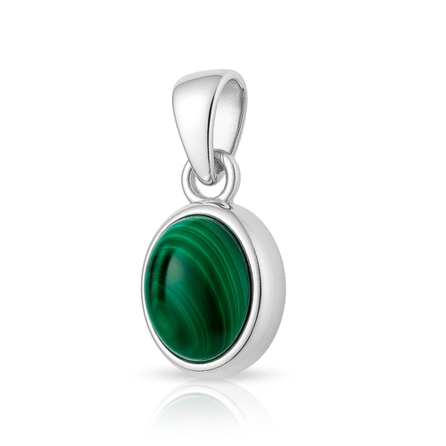 Pingente Oval com Malaquita Natural
