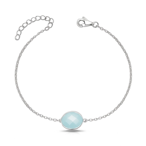 Pulseira Oval com Calcedônia Natural