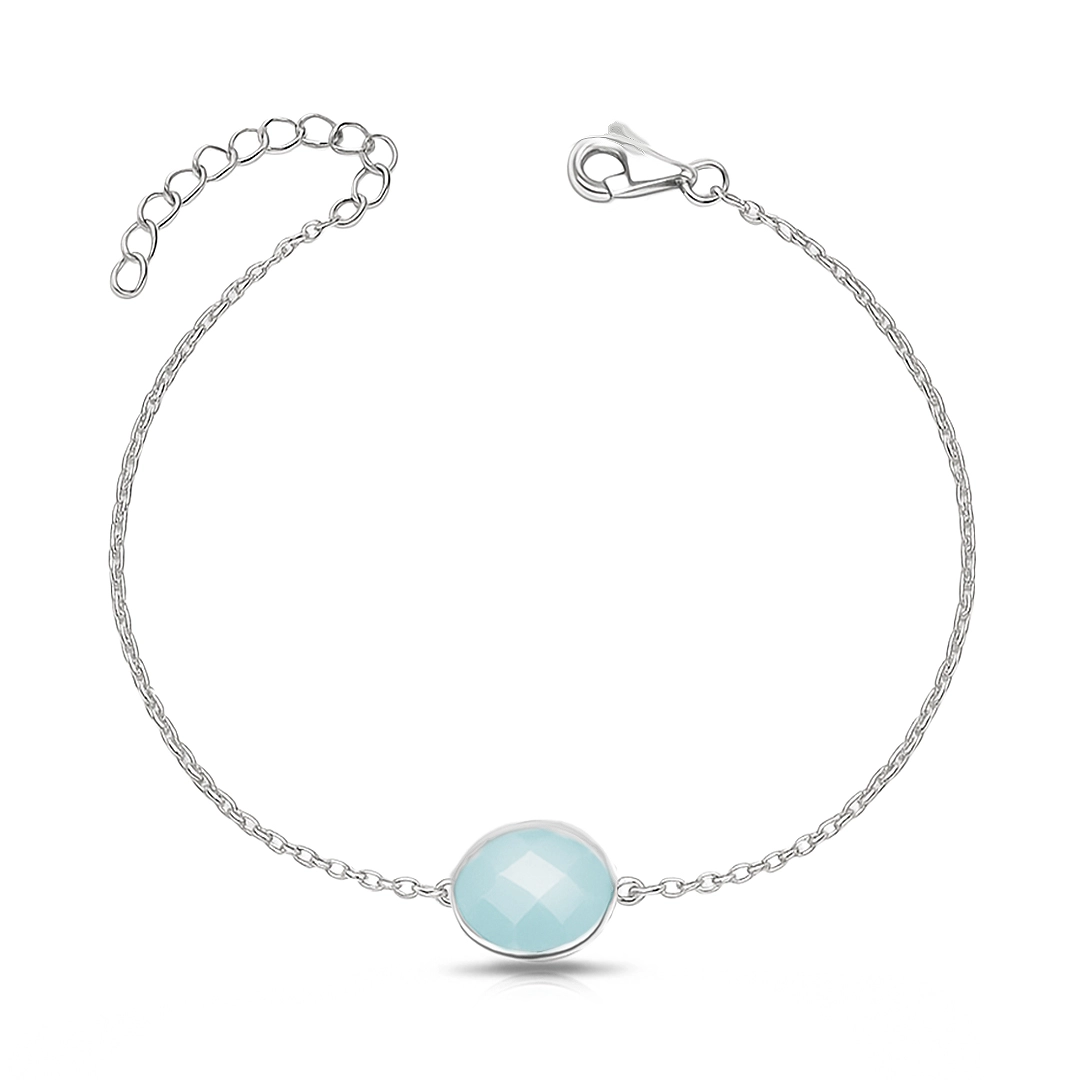 Pulseira Oval com Calcedônia Natural