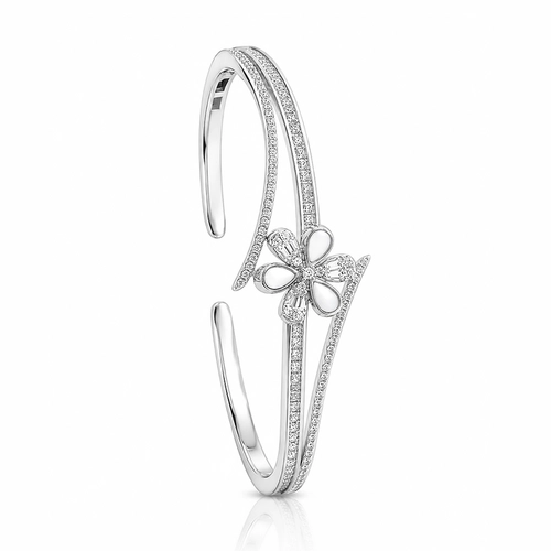 Bracelete Blend Collection Flor com Madrepérolas e Zircônias