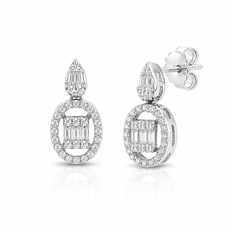 Brinco Balanço Blend Collection com Zircônias Cristal Redondas