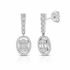 Brinco Balanço Blend Collection com Zircônias Cristal Oval