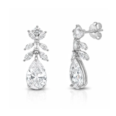 Brinco Blend Collection Folhas com Zircônias Cristal Gota