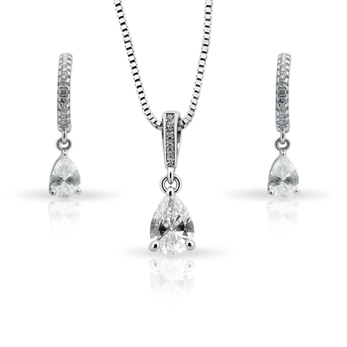 Gargantilha Blend Collection com Brincos de Zircônias Cristal