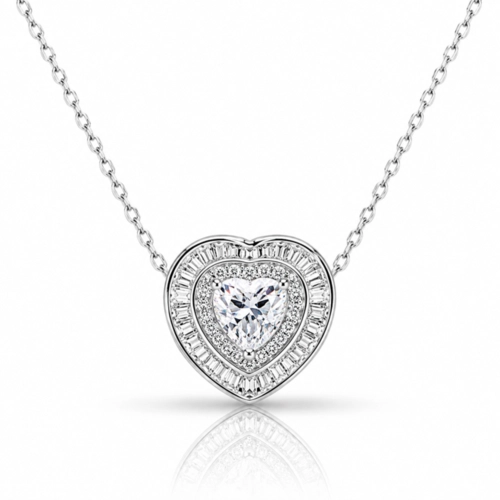 Gargantilha Blend Collection com Coração de Zircônias Cristal