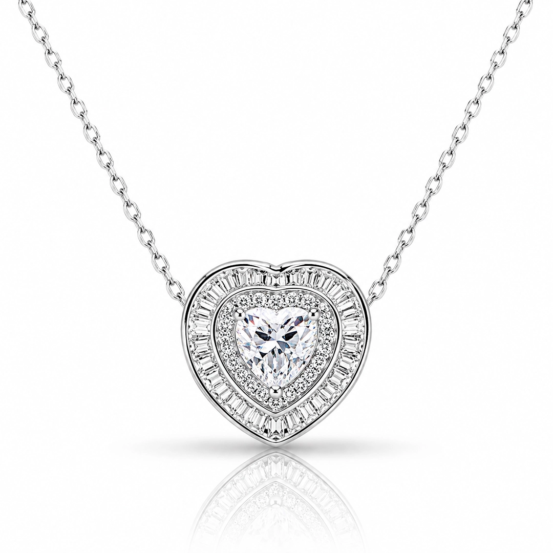 Gargantilha Blend Collection com Coração de Zircônias Cristal