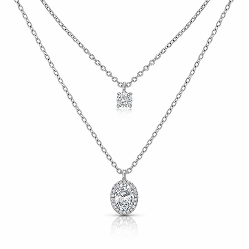Gargantilha Dupla Blend Collection com Zircônias Cristal