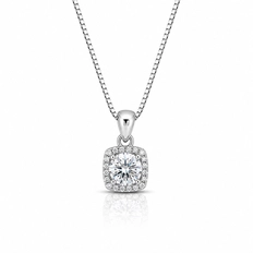 Gargantilha Blend Collection com Pingente Quadrado e Zircônia Cristal