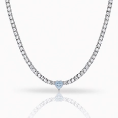 Colar Blend Collection Riviera com Zircônias Cristal E Coração Zircônia Topázio