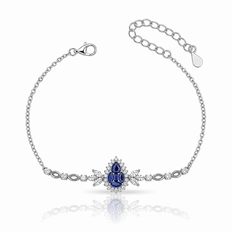 Pulseira Blend Collection Trabalhada com Gota em Zircônias Cristal e Safira