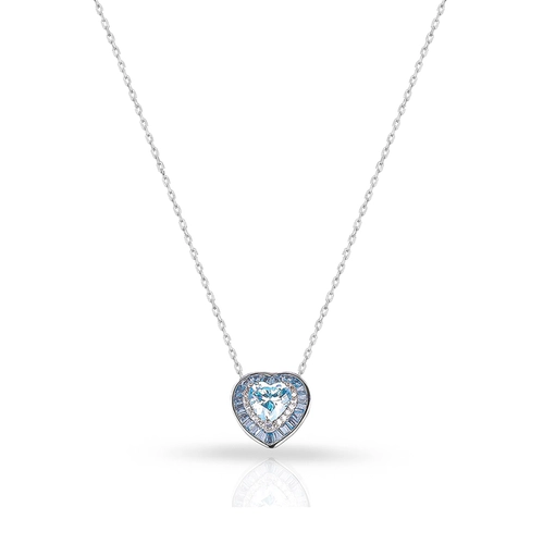 Gargantilha de Prata Blend Collection com Coração de Zircônias Topázio