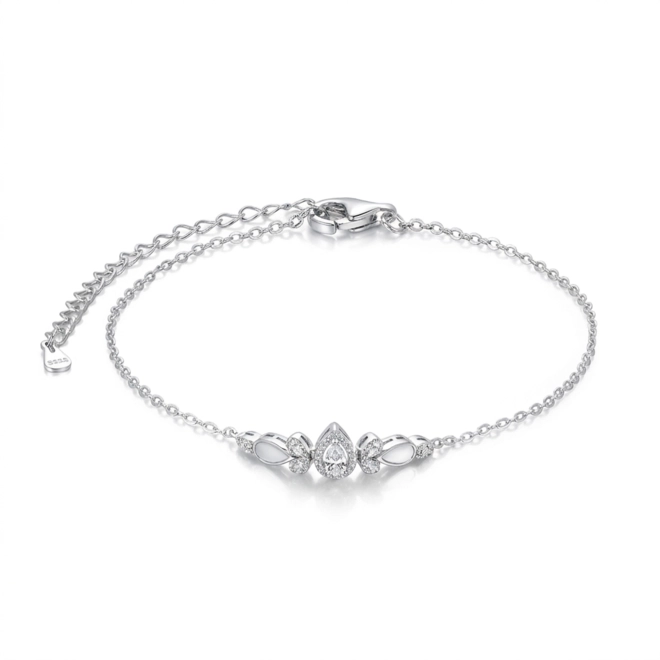 Pulseira Blend Collection Com Zircônia Cristal e Madrepérola Branca Gota