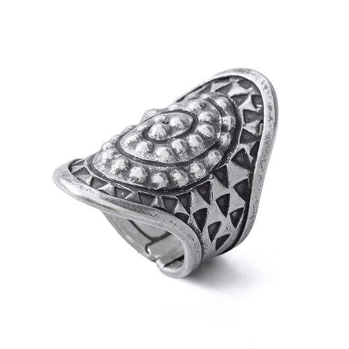 Anel De Prata Estilo Bali Espiral Regulável