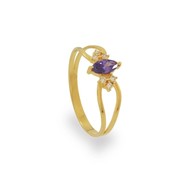 Anel de Formatura em Ouro 18k com Zircônia Navete
