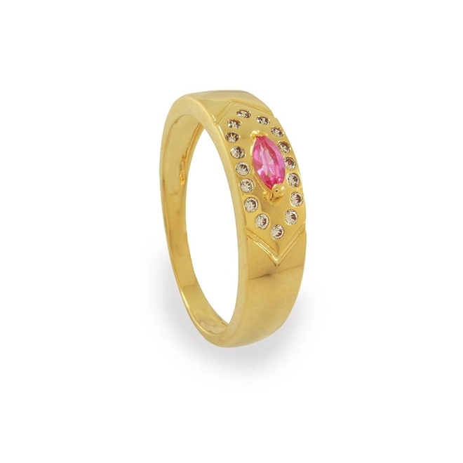 Anel de Formatura em Ouro 18k Retangular com Zircônia Navete