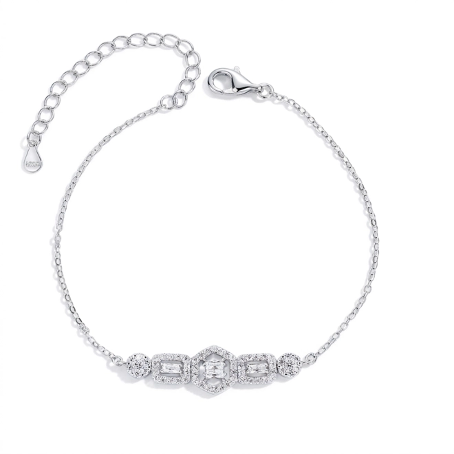 Pulseira Blend Collection com Zircônias Cristal Retangulares