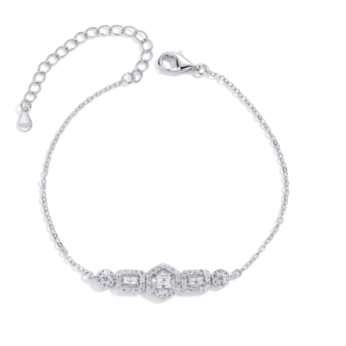 Pulseira Blend Collection com Zircônias Cristal Retangulares