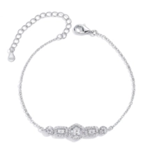 Pulseira Blend Collection com Zircônias Cristal Retangulares