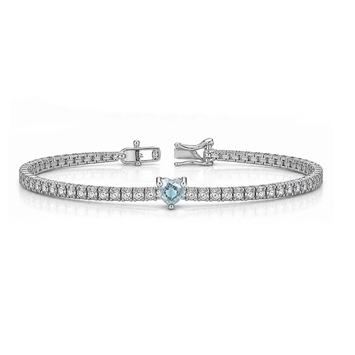 Pulseira Blend Collection Riviera com Coração em Zircônia Topázio