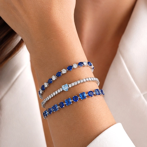 Pulseira Blend Collection Riviera com Coração em Zircônia Topázio