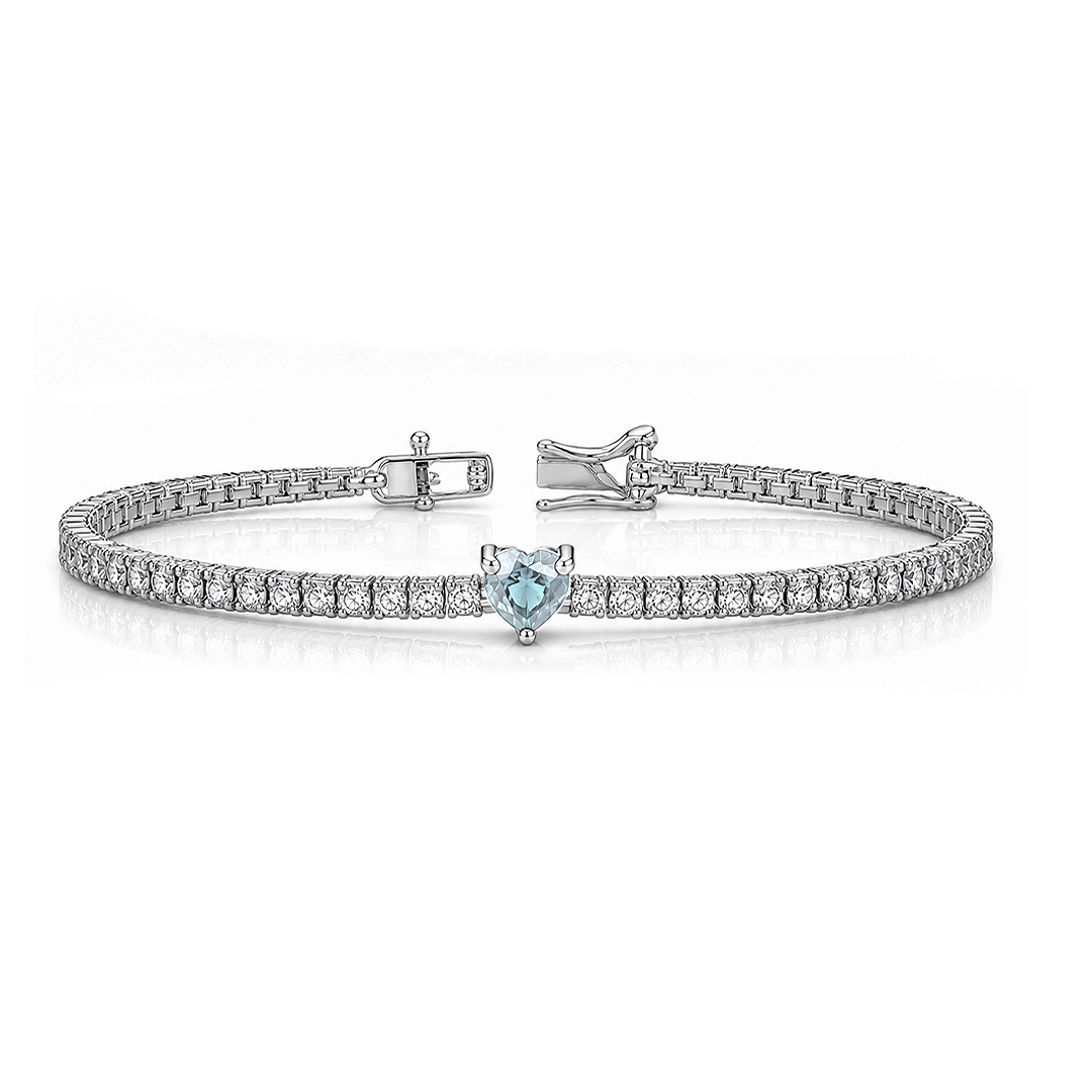 Pulseira Blend Collection Riviera com Coração em Zircônia Topázio