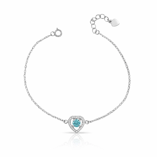 Pulseira Blend Collection Coração com Zircônias Cristal e Topázio