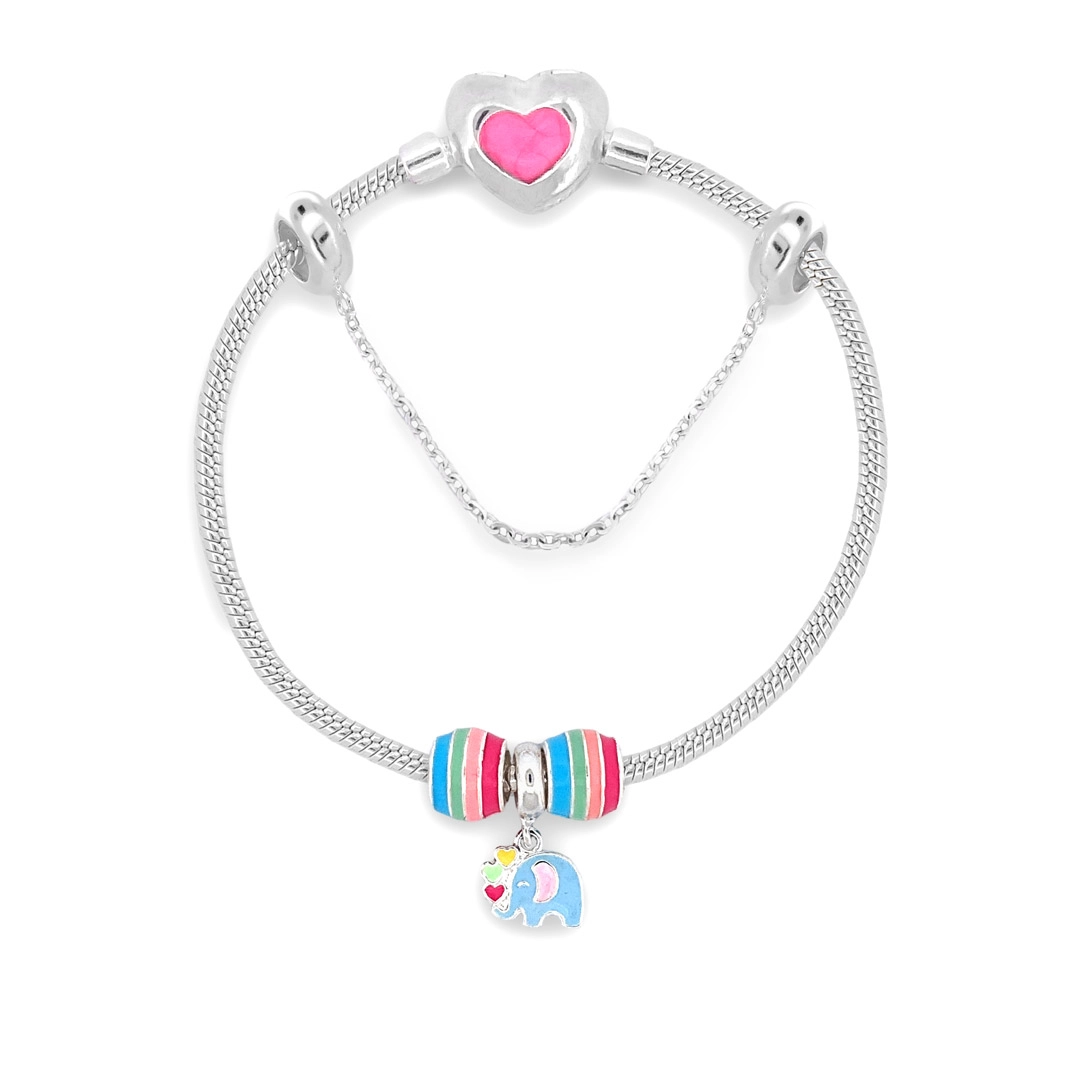 Pulseira Infantil com Elefante e Separadores Coloridos
