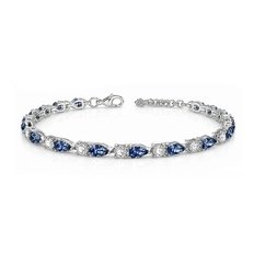 Pulseira Blend Collection com Zircônias Cristal e Gota em Zircônia Safira