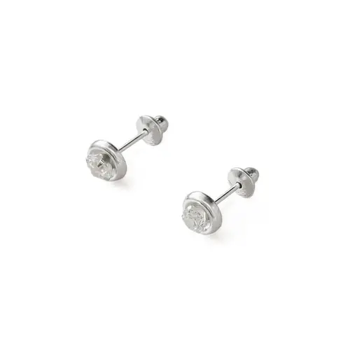 Brinco Kids Espelhado com Zircônia Cristal