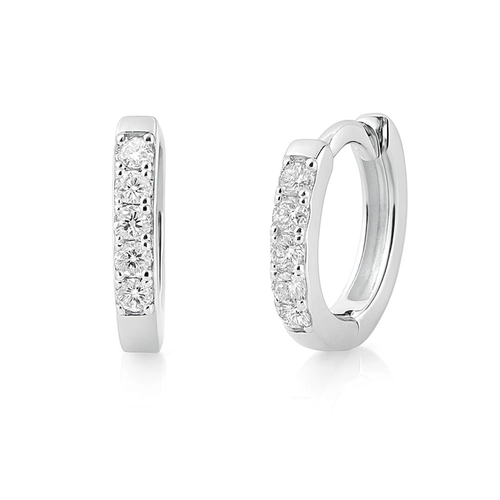 Brinco Argola Click Espelhado com Zircônias Cravejadas