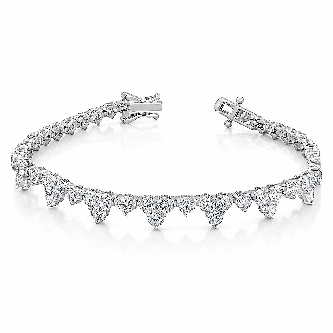 Pulseira Blend Collection Riviera Trabalhada em Zircônia Cristal