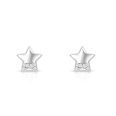 Brinco Top Estrela com Zircônia Cristal