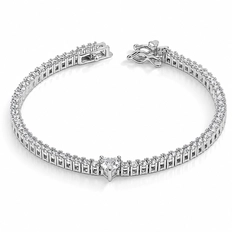 Pulseira Blend Collection Riviera com Coração em Zircônia Cristal
