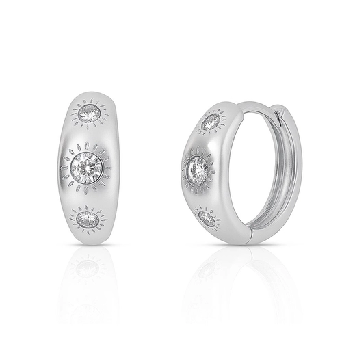 Brinco Click Trabalhado com Zircônias Cristal