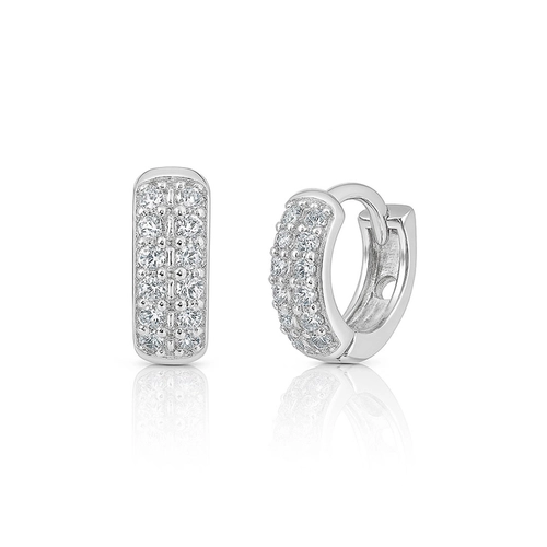 Brinco Argola Click com Zircônias Cravejadas