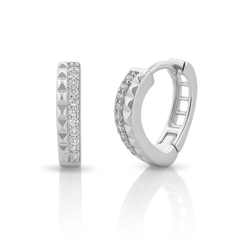 Brinco Click Argola Trabalhada com Zircônias Cristal